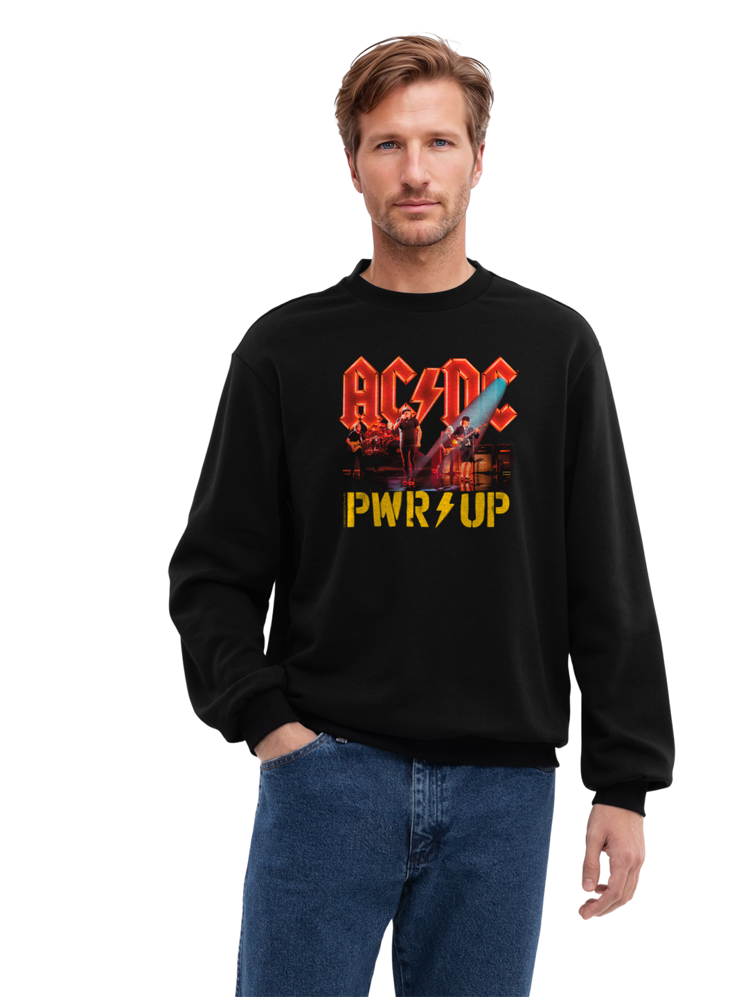 ACDC PWRUP Stage Lights with True Blanks | Mens Regular Sweater