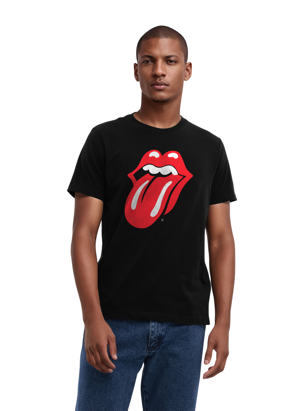 The Rolling Stones Classic Tongue Blk with True Blanks | Mens Regular Tee