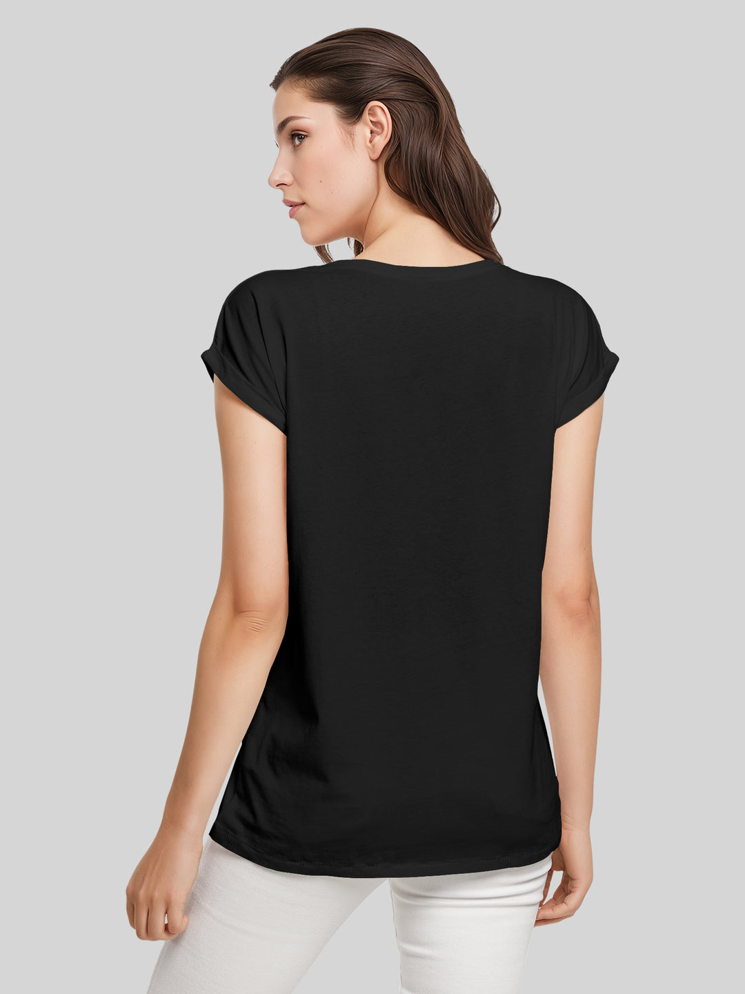 ACDC Rock Or Bust Angus Young Ladies Extended Shoulder Tee