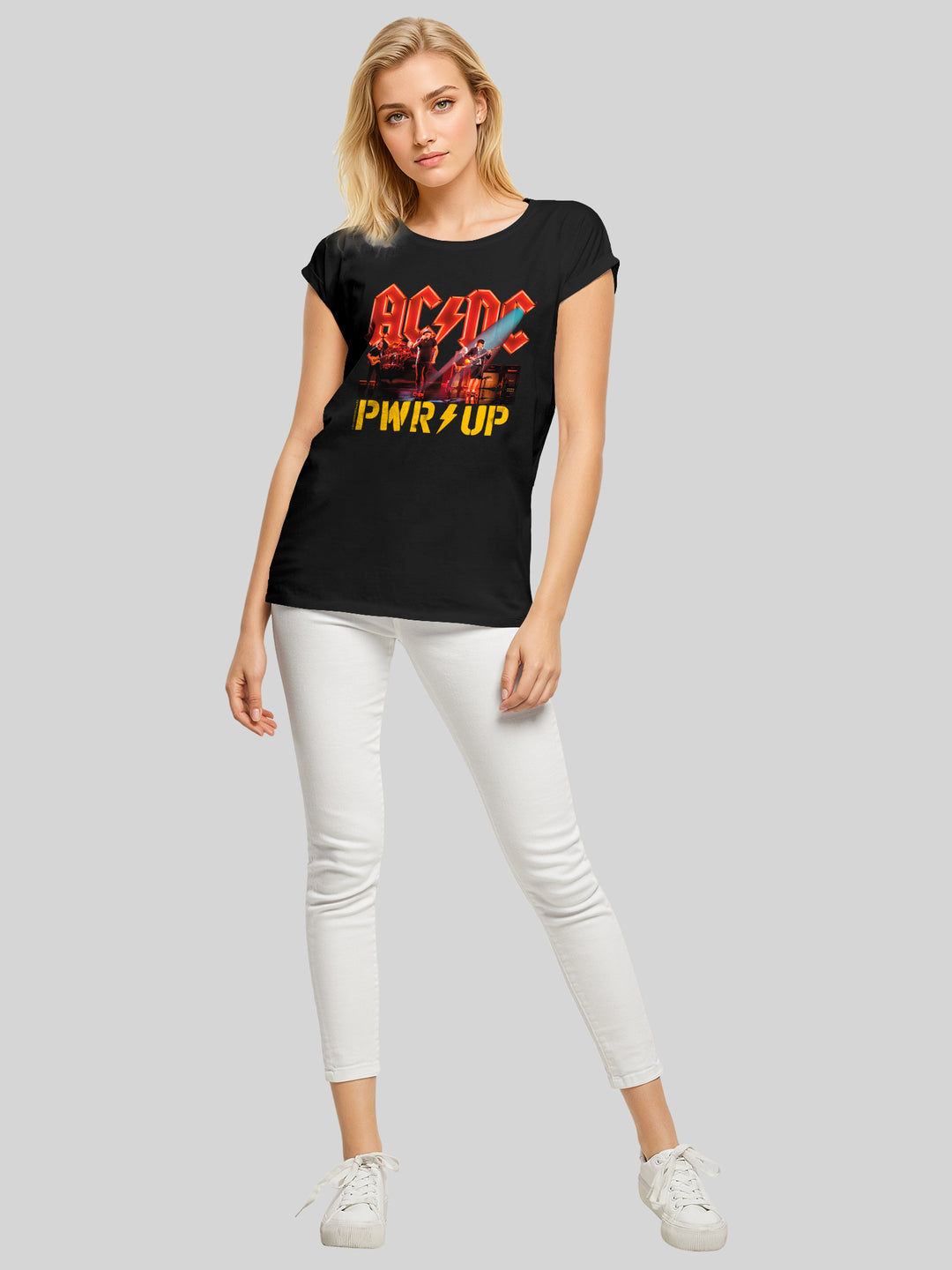 ACDC PWRUP Stage Lights with Ladies Extended Shoulder Tee