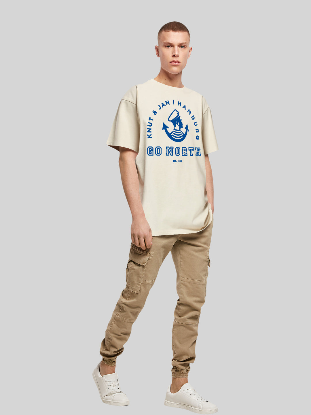 KNUT | Oversize T-Shirt Herren Go North Logo