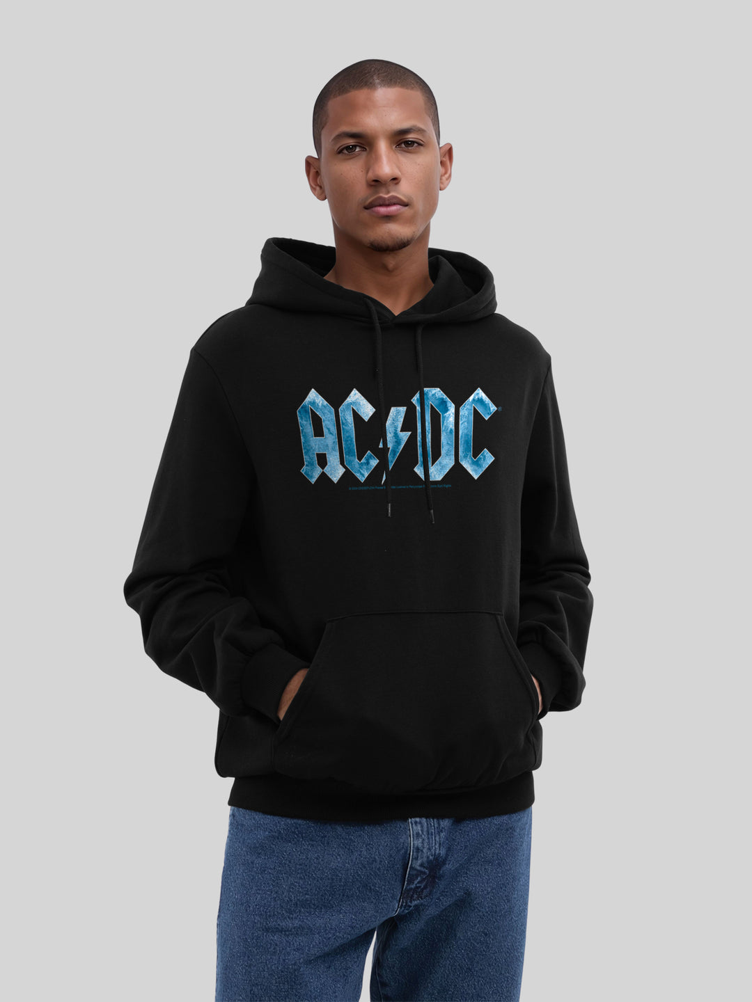 ACDC Blue Ice Logo with True Blanks | Mens Regular Hoodie
