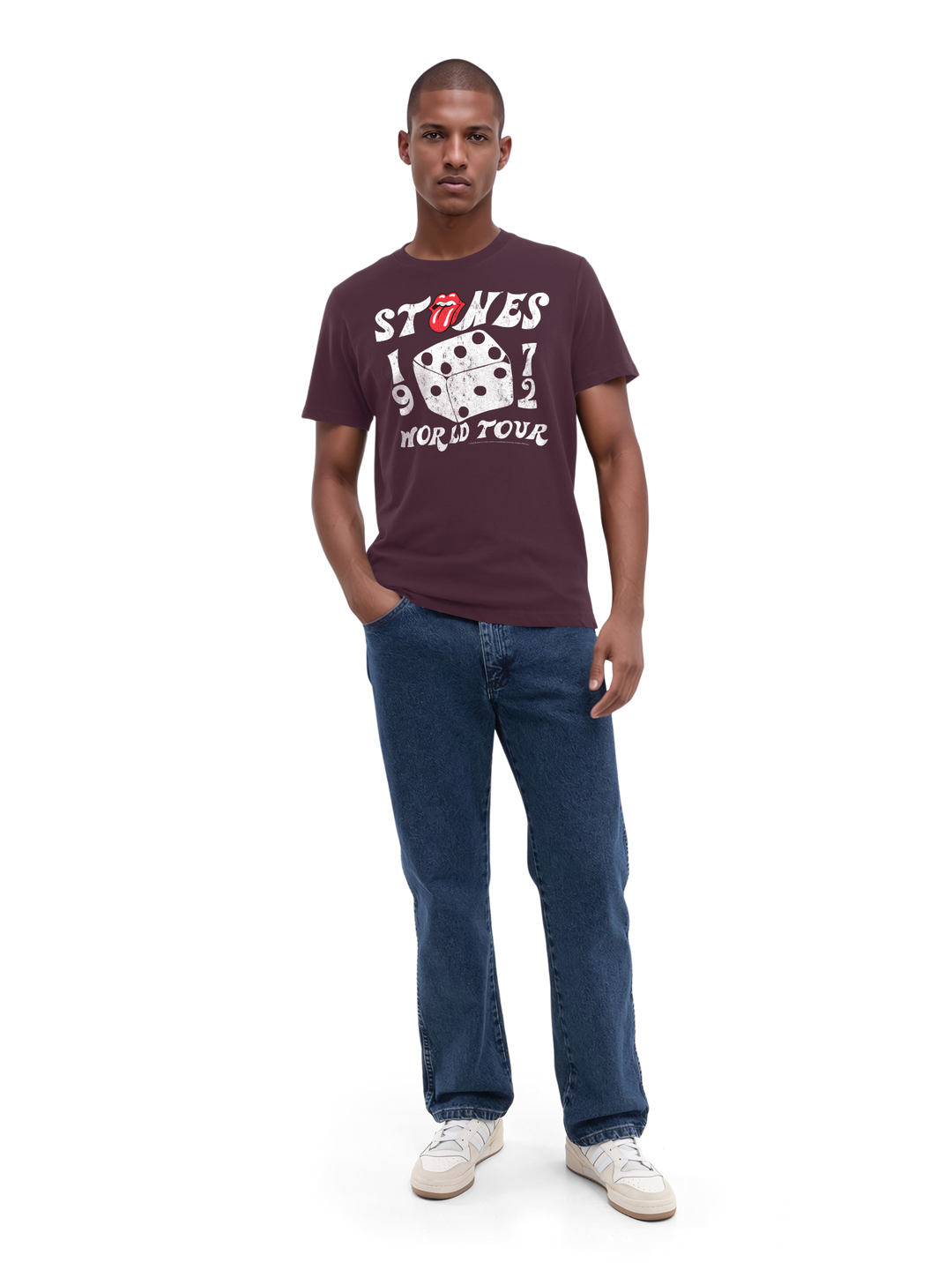 The Rolling Stones Dice Art Rock Music Band with True Blanks | Mens Regular Tee