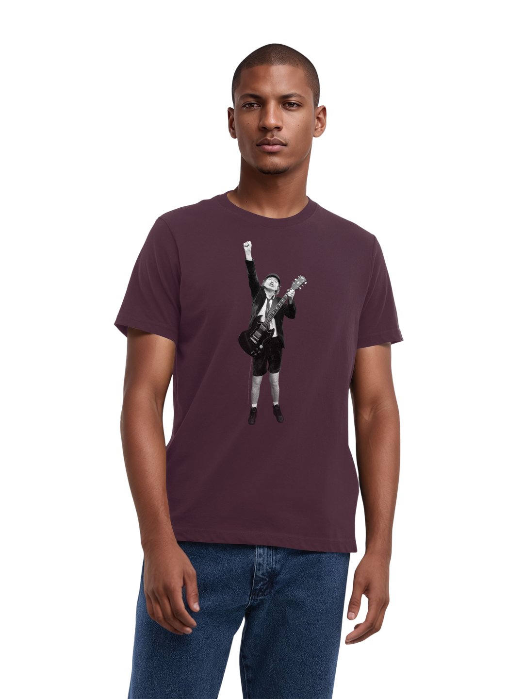 ACDC Angus Young Cut Out with True Blanks | Mens Regular Tee
