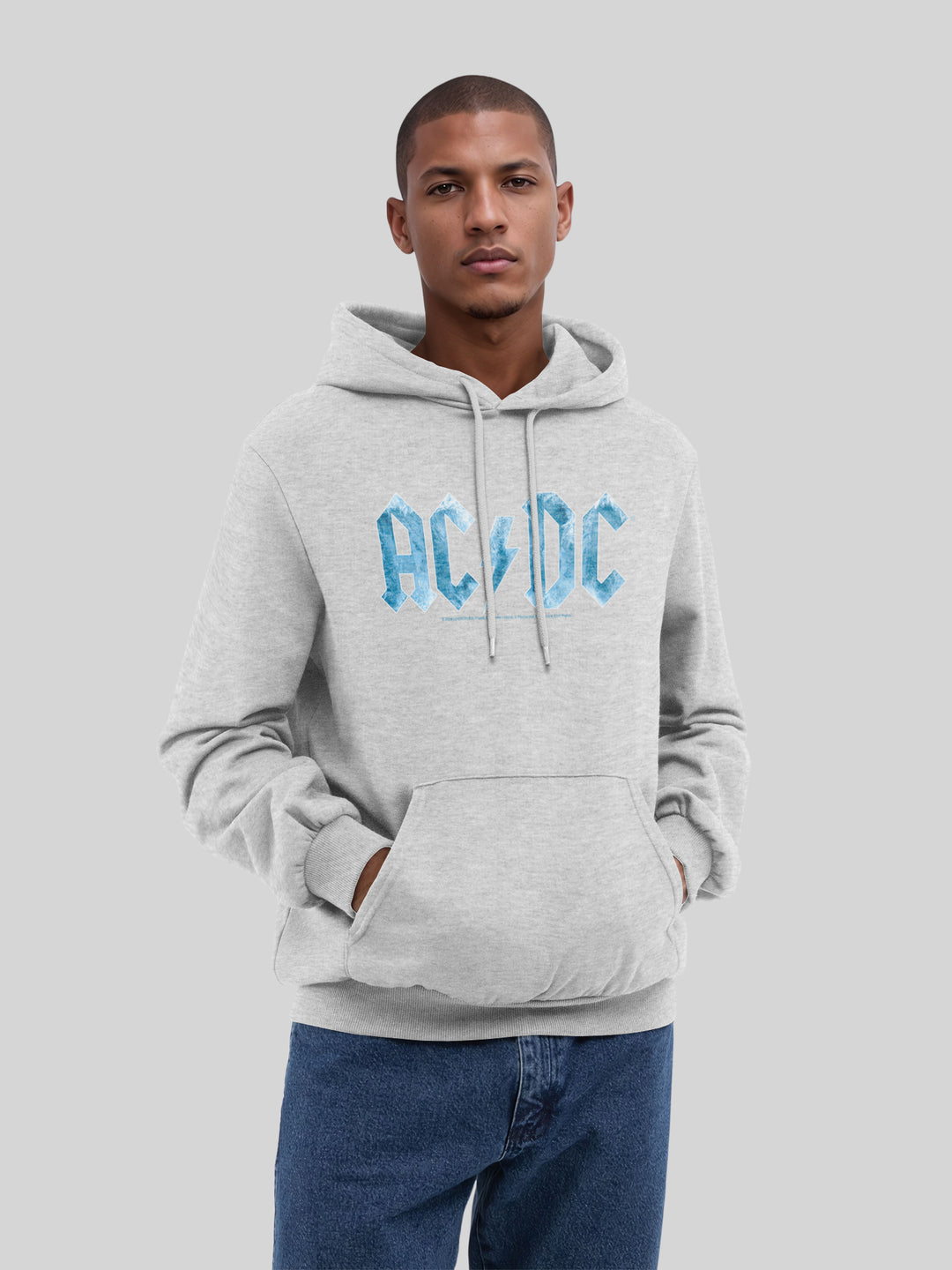 ACDC Blue Ice Logo with True Blanks | Mens Regular Hoodie