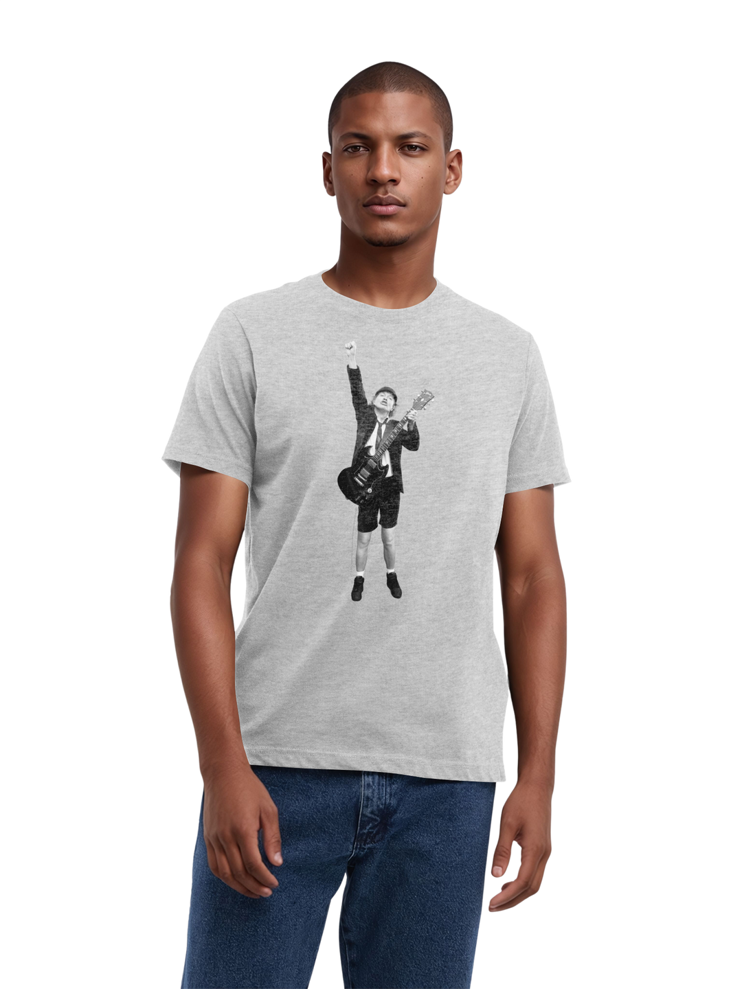 ACDC Angus Young Cut Out with True Blanks | Mens Regular Tee