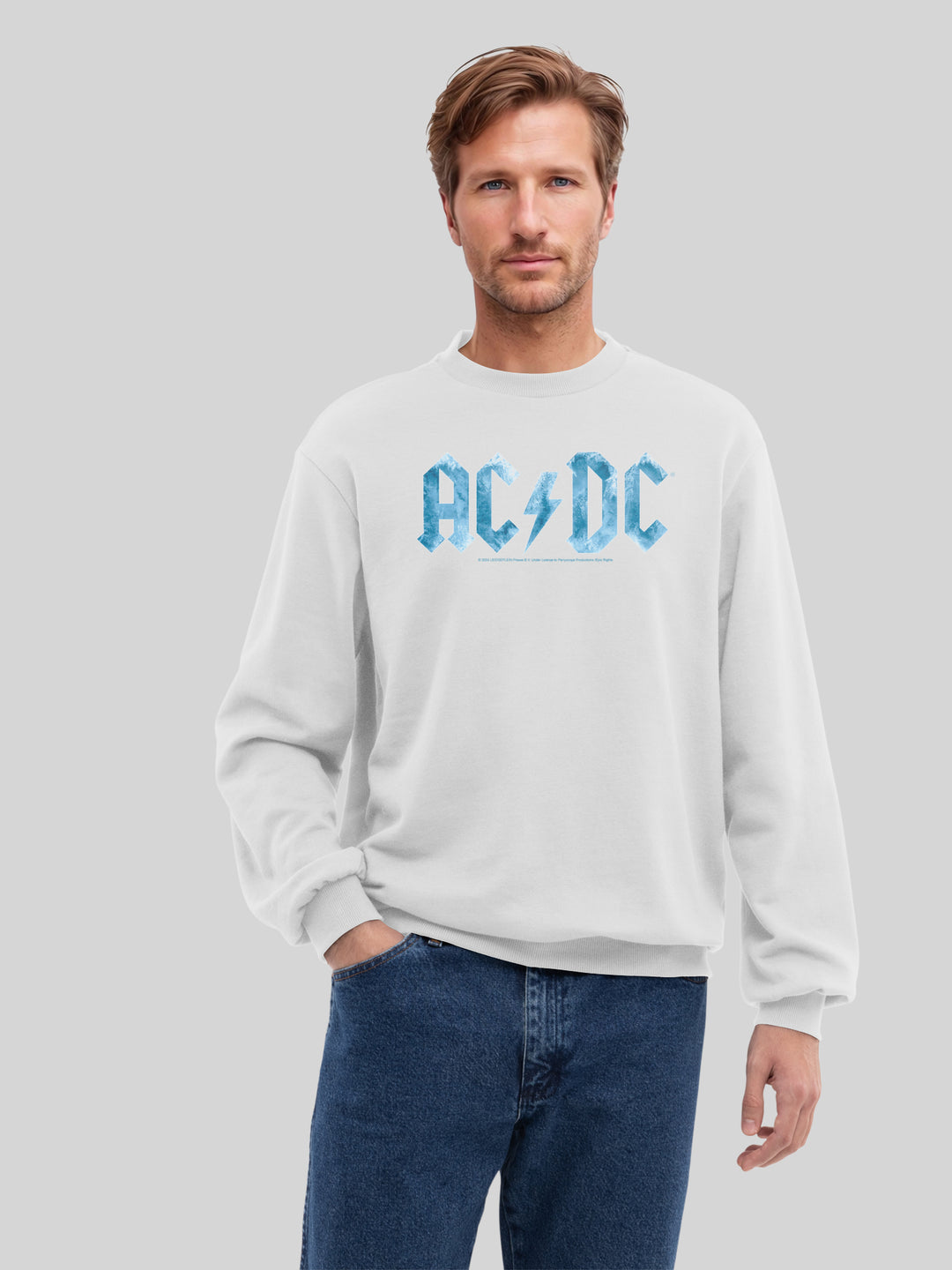 ACDC Blue Ice Logo with True Blanks | Mens Regular Sweater