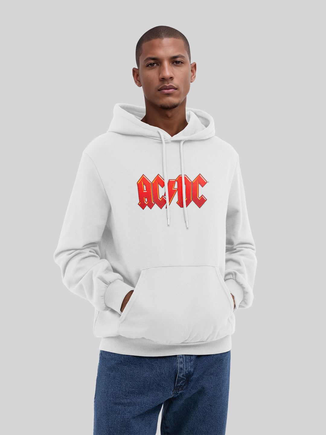 ACDC Dark Red Logo with True Blanks | Mens Regular Hoodie