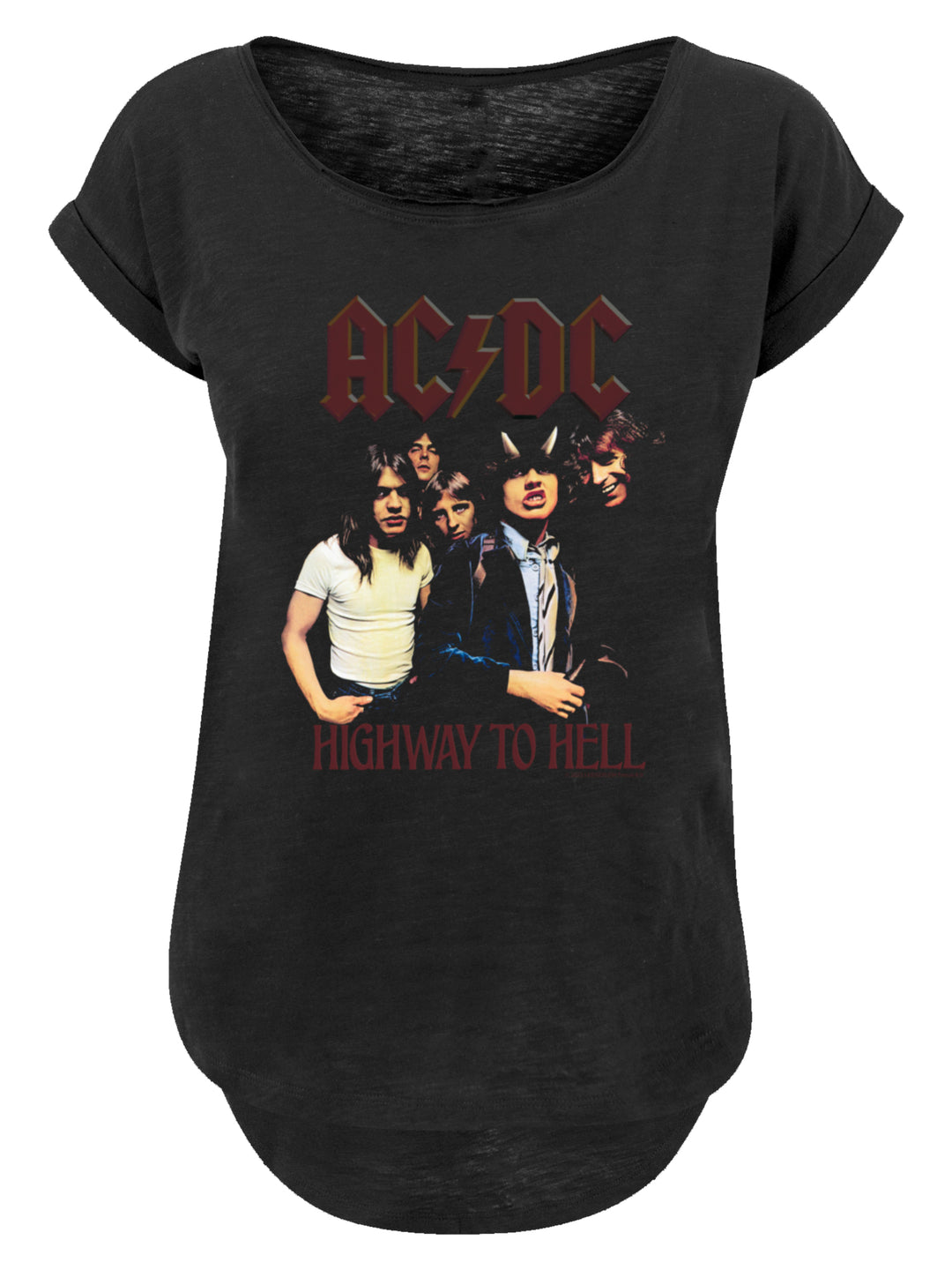 ACDC Highway To Hell Group mit langem Slub-T-Shirt für Damen