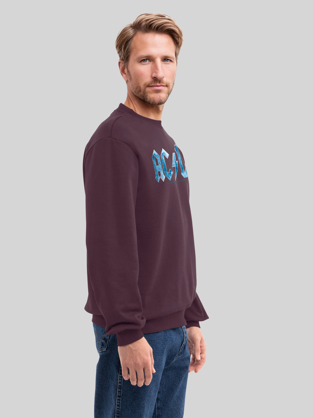 ACDC Blue Ice Logo with True Blanks | Mens Regular Sweater