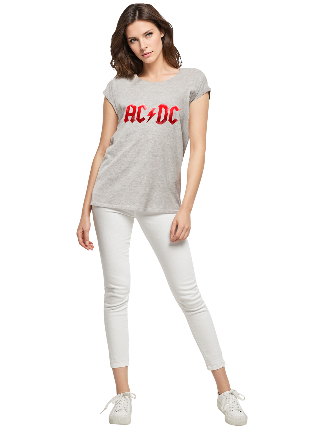 ACDC Red Ice Logo Ladies Extended Shoulder Tee