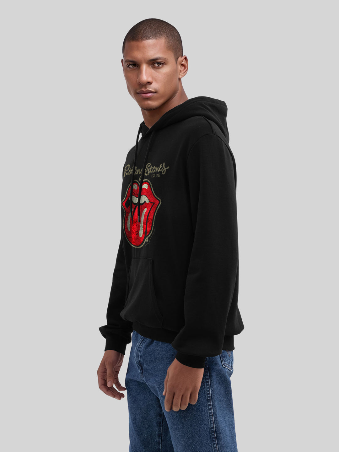 The Rolling Stones Plastered Tongue Washed with True Blanks | Mens Regular Hoodie