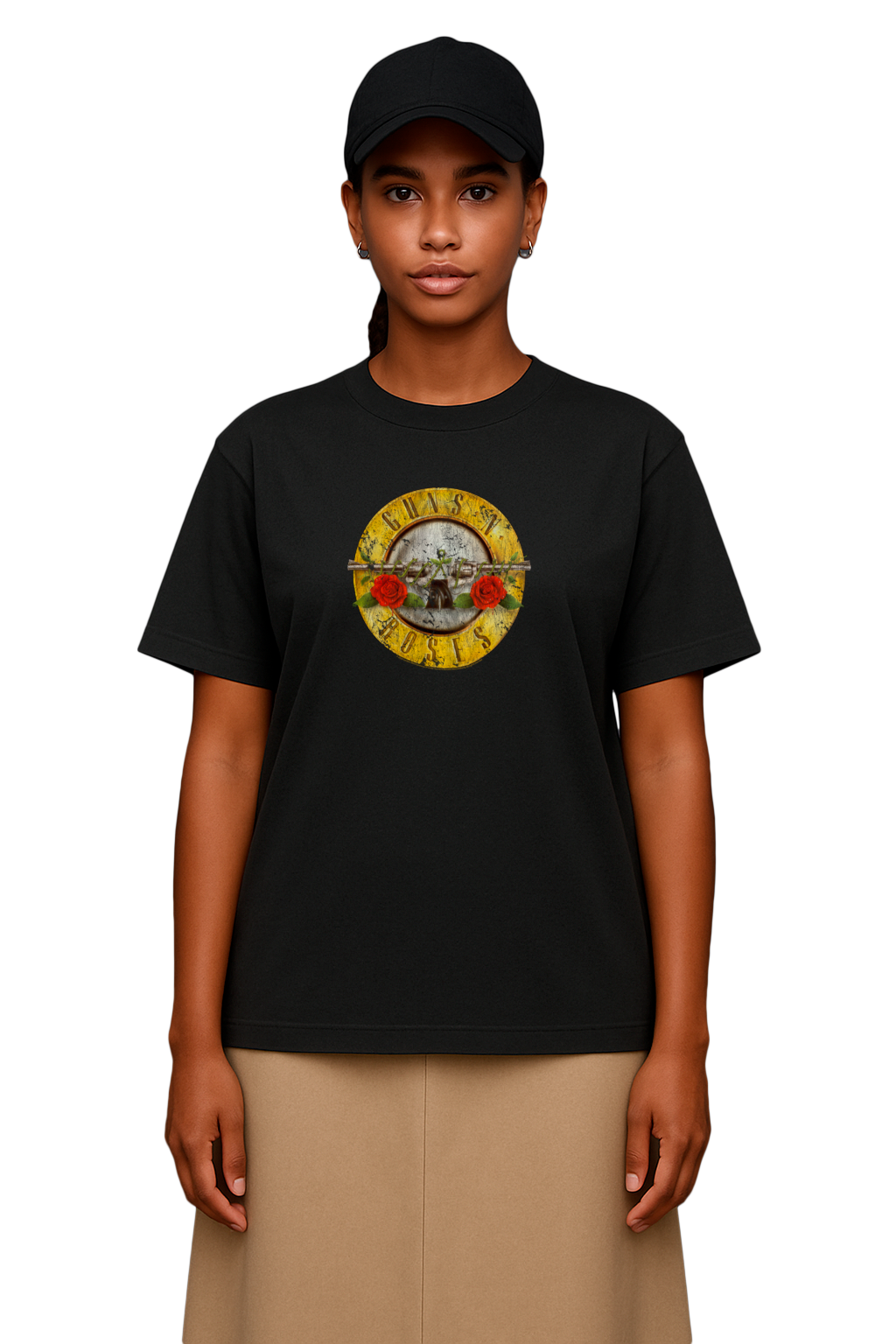 Guns n' Roses Vintage Bullet Logo Womens Oversized T-Shirt