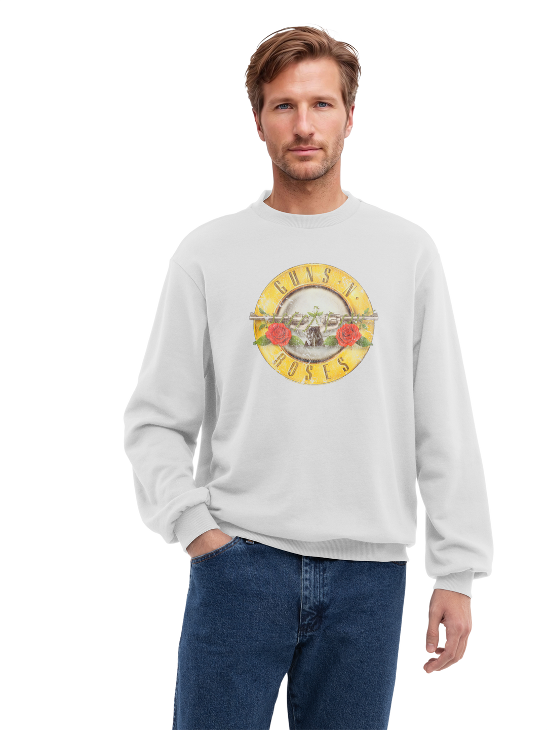 Guns n' Roses Vintage Bullet Logo Mens Regular Sweatshirt
