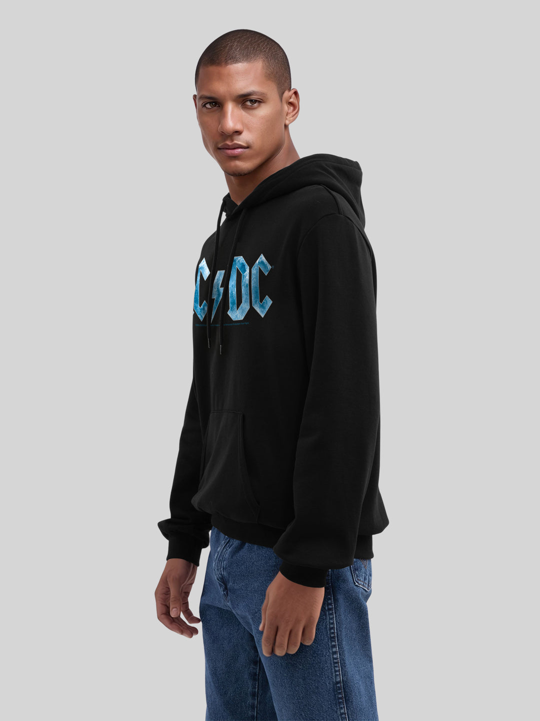 ACDC Blue Ice Logo with True Blanks | Mens Regular Hoodie