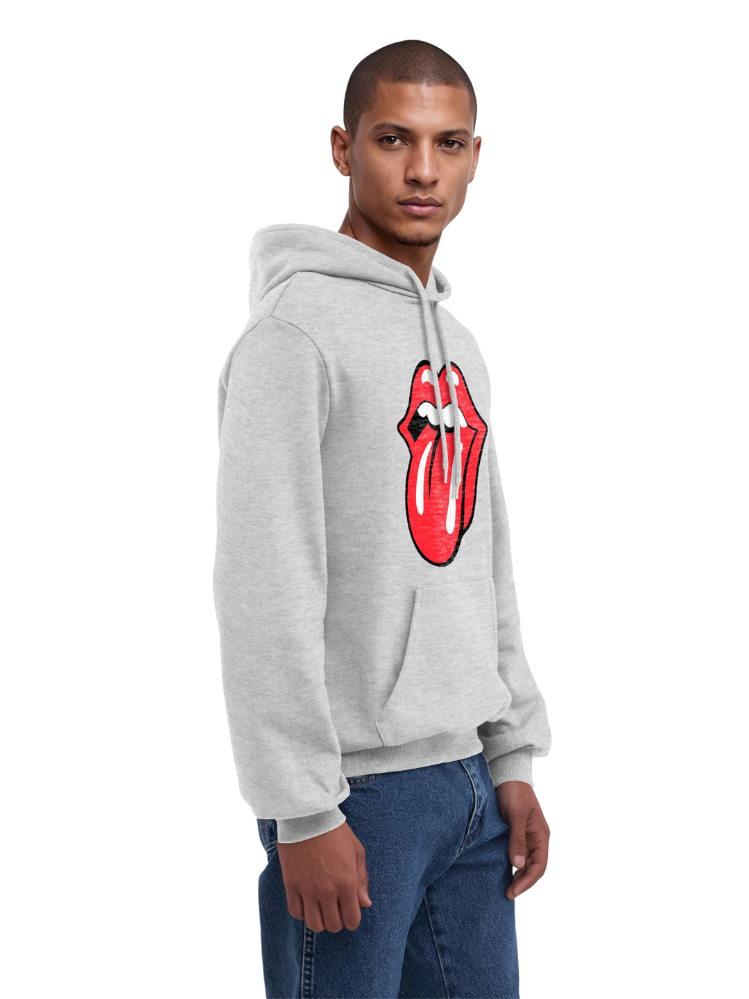 The Rolling Stones Classic Tongue Blk with True Blanks | Mens Regular Hoodie