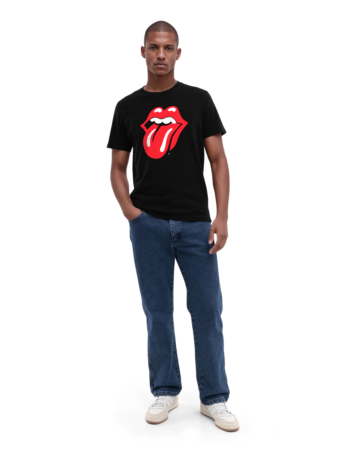 The Rolling Stones Classic Tongue Blk with True Blanks | Mens Regular Tee