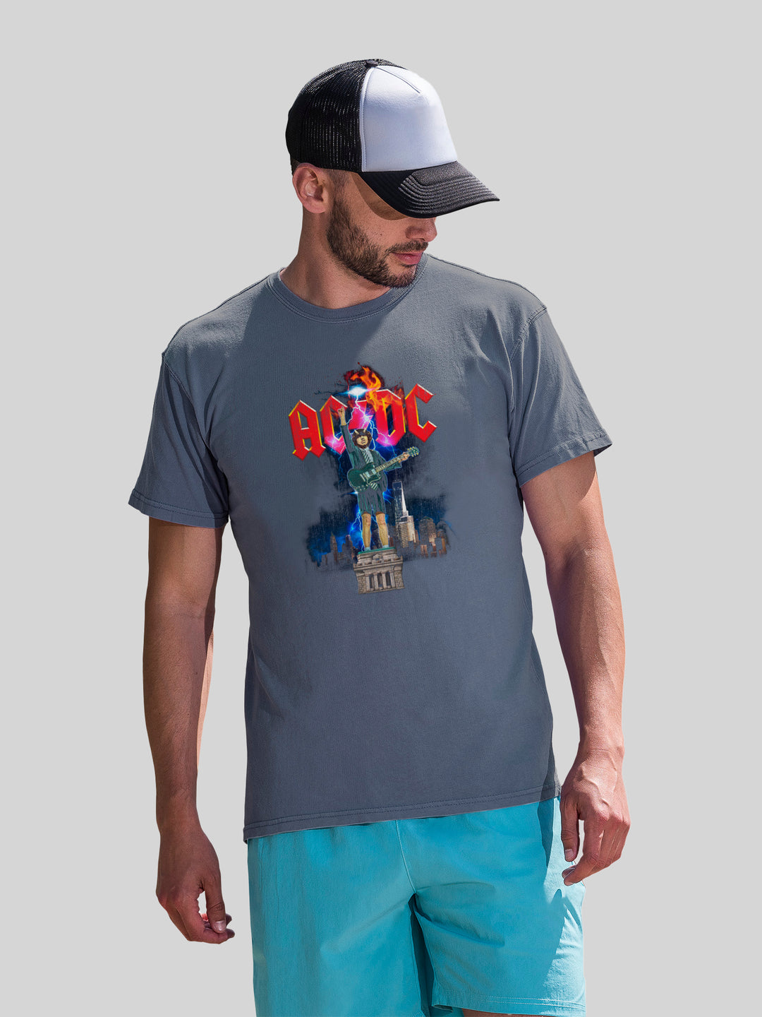 AC/DC Angus NYC Lightning with Coastal Color Tee