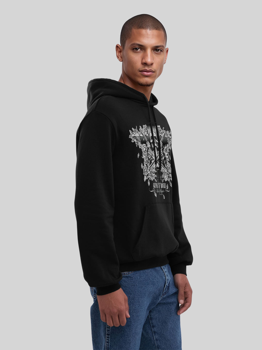 Guns N' Roses Skeleton Guns with True Blanks | Mens Regular Hoodie