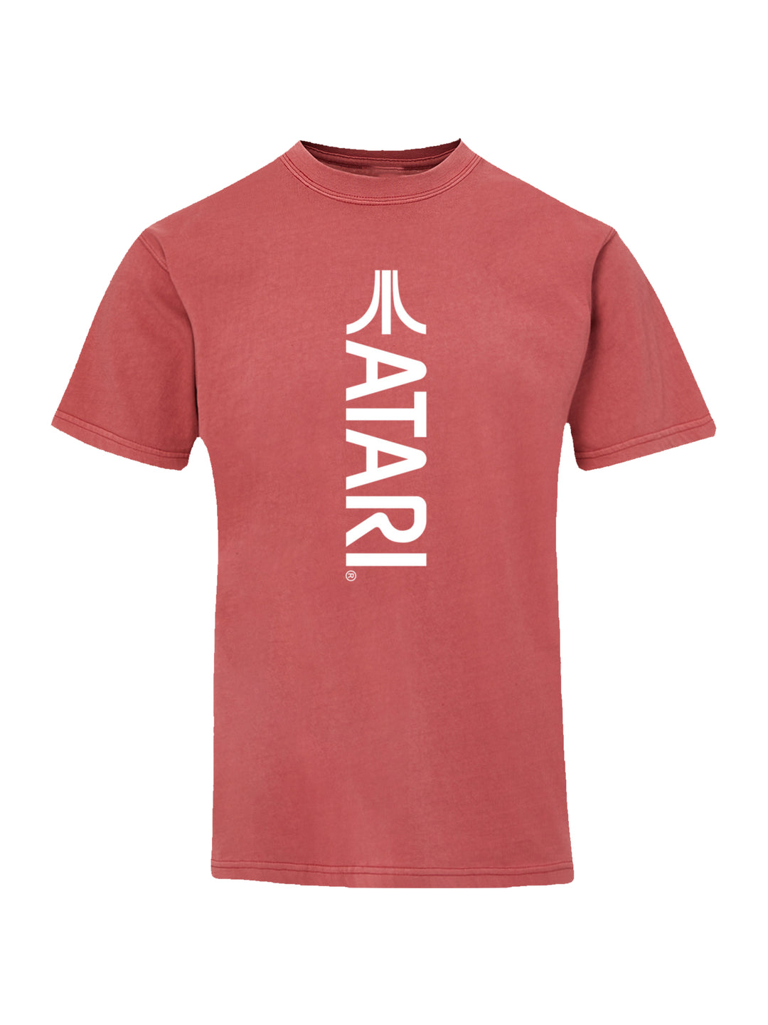 Atari Games Vertical Logo White Retro Gaming with Coastal Color Tee
