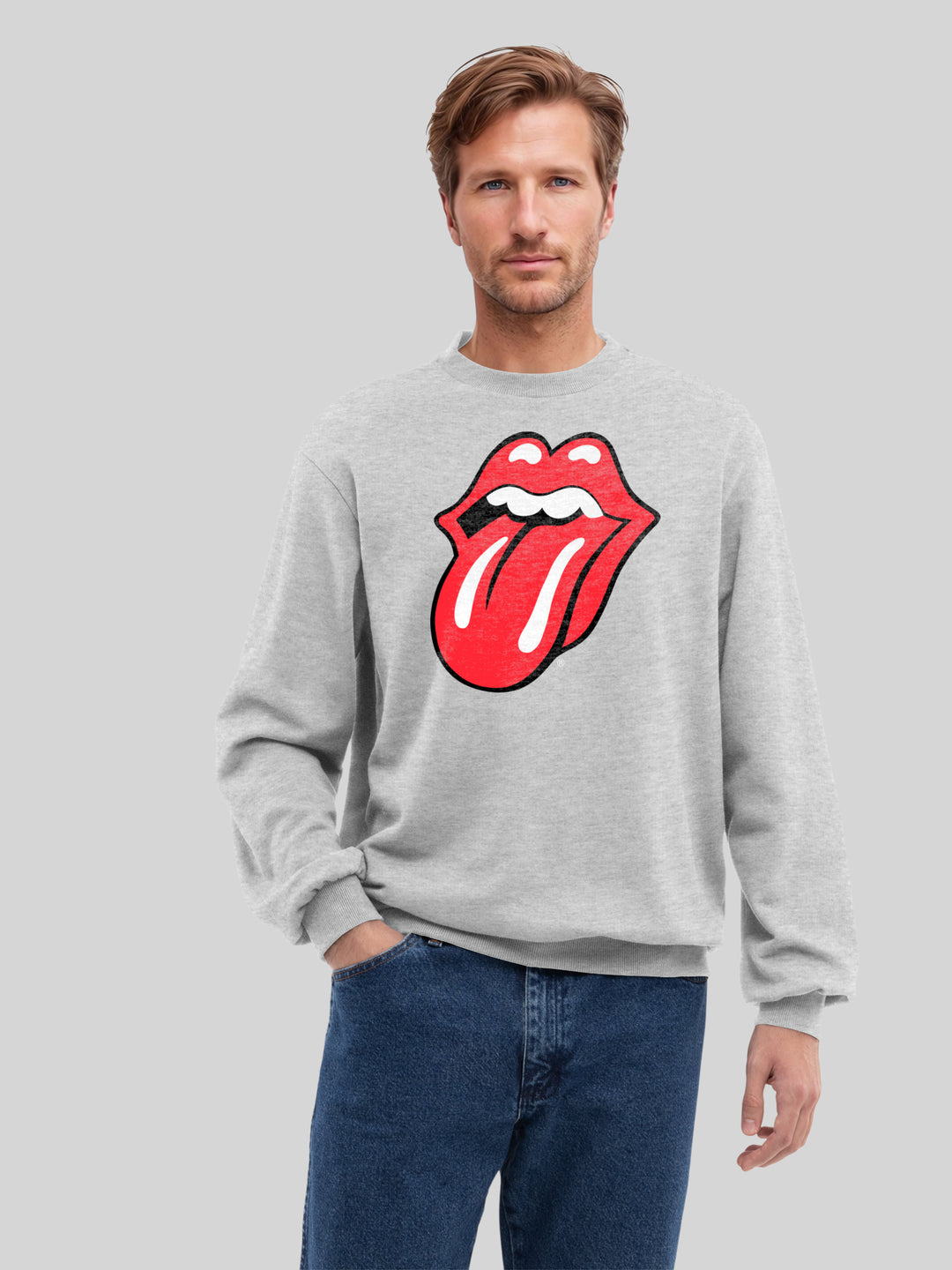 The Rolling Stones Classic Tongue Blk with True Blanks | Mens Regular Sweater