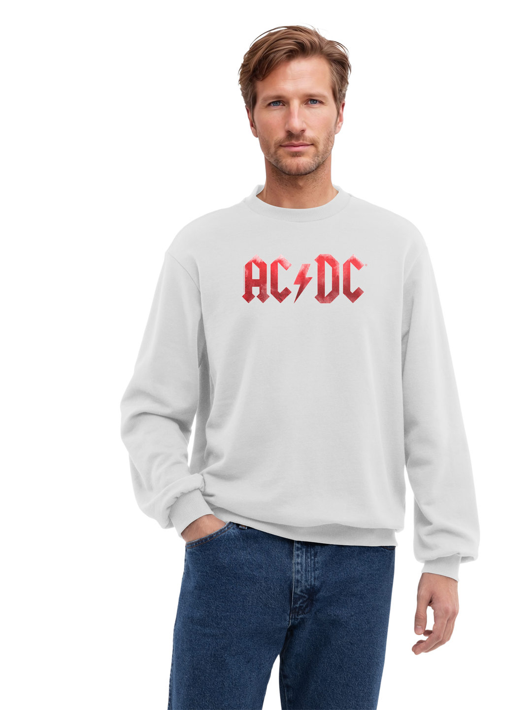 ACDC Red Ice Logo with True Blanks | Mens Regular Sweater