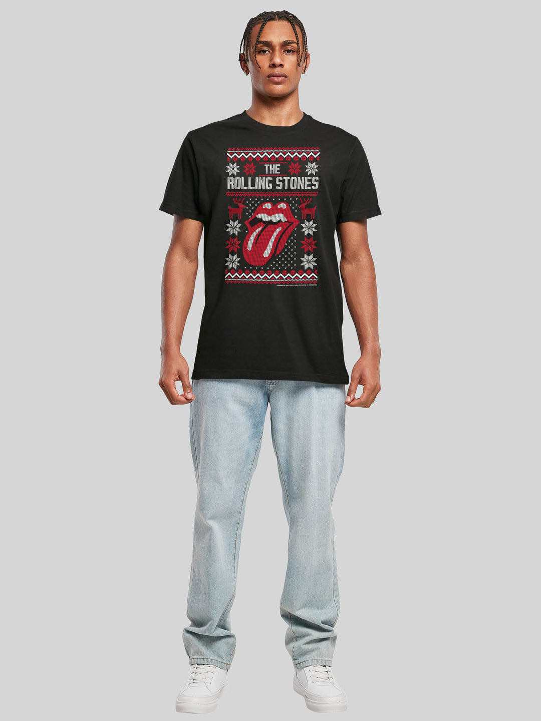 The Rolling Stones Rock Music Ugly Christmas with T-Shirt Round Neck