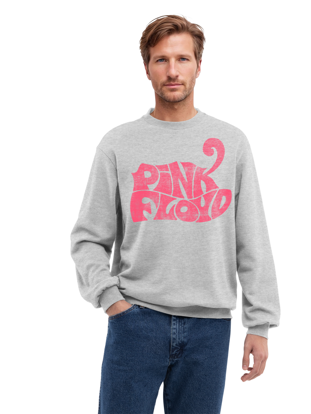 Pink Floyd Retro Logo Navy Men's Organic Sweatshirt