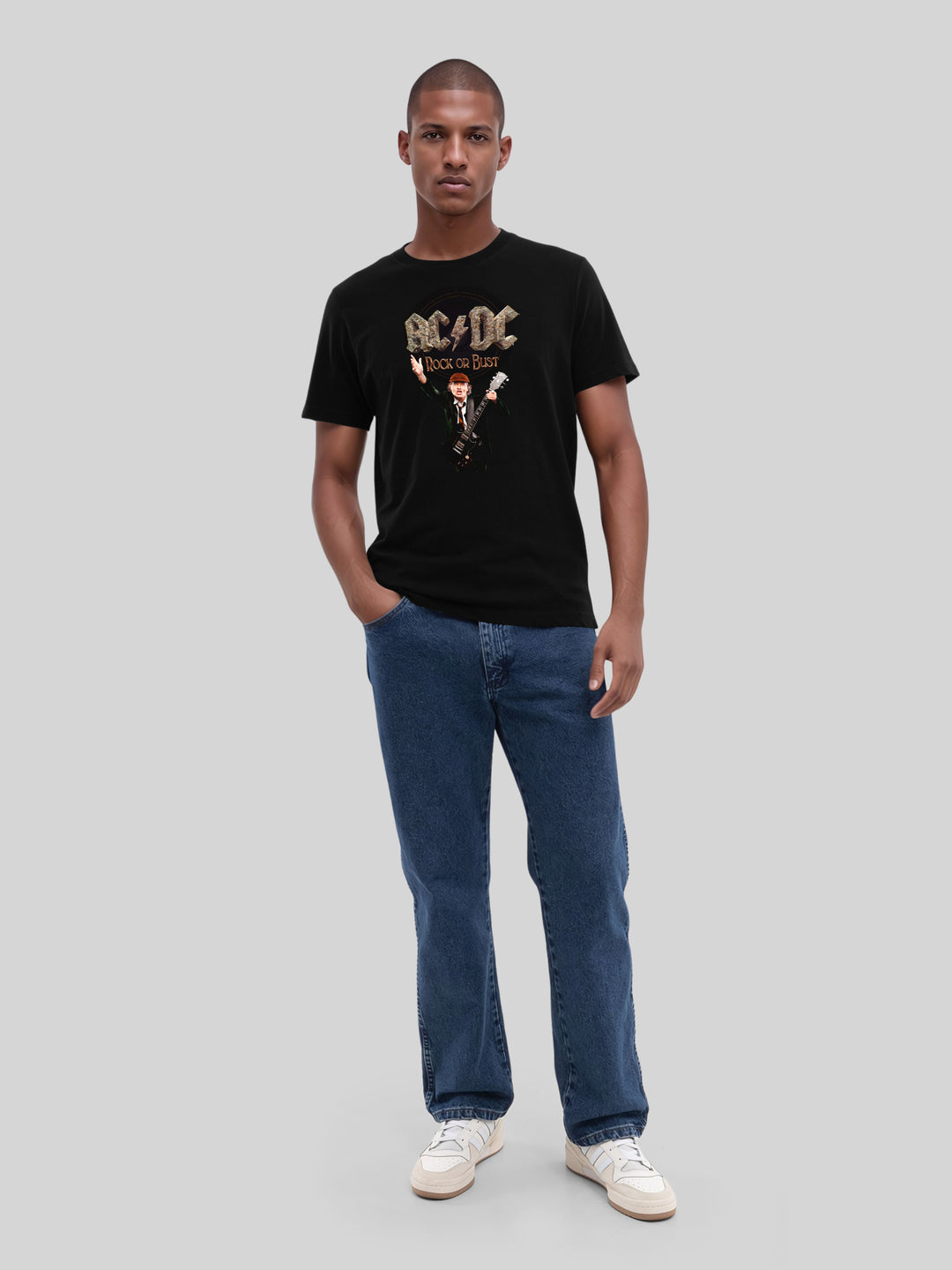 ACDC Rock Or Bust Angus Young Mens Regular Tee