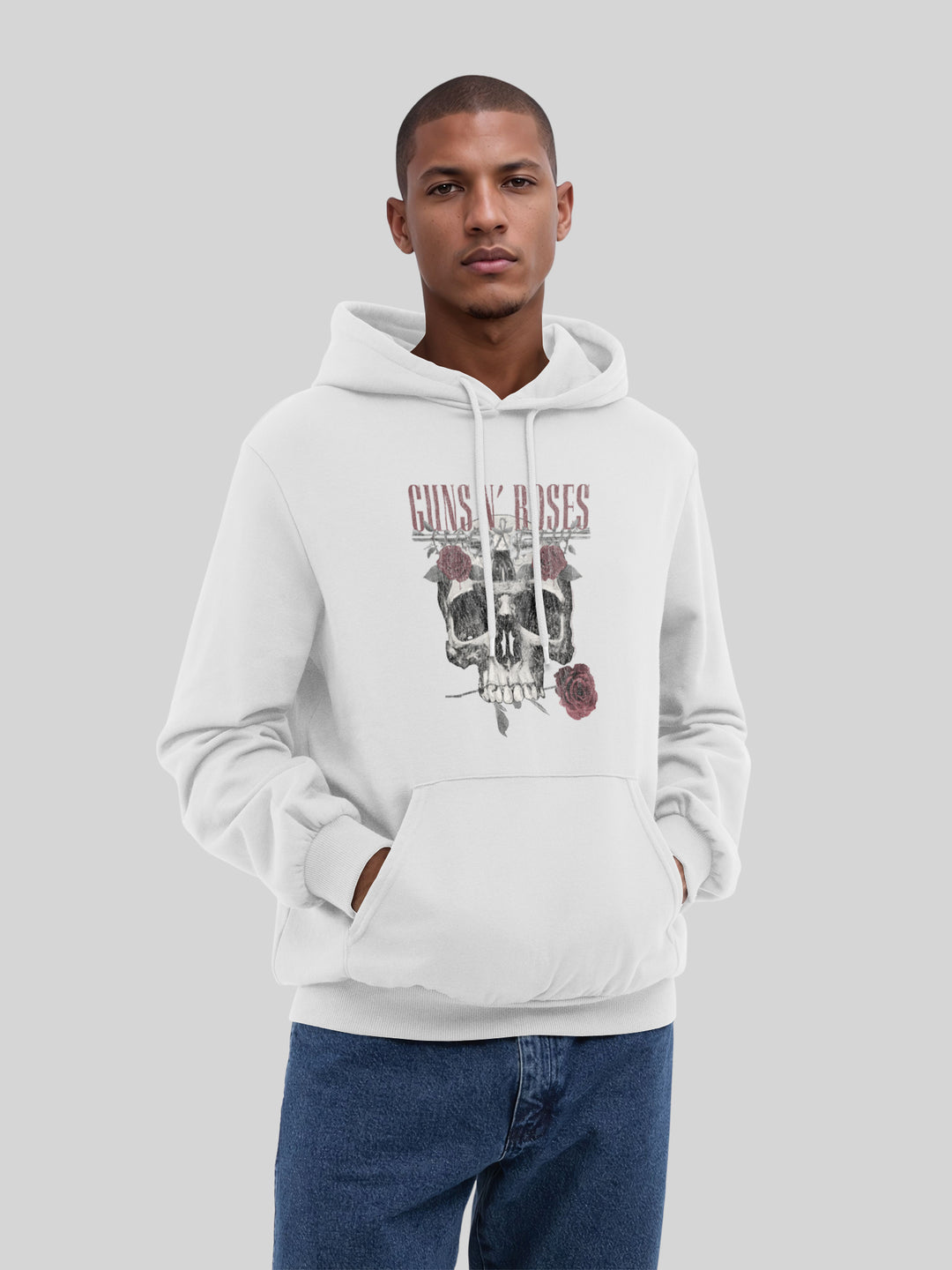 Guns N' Roses Roses Skull with True Blanks | Mens Regular Hoodie