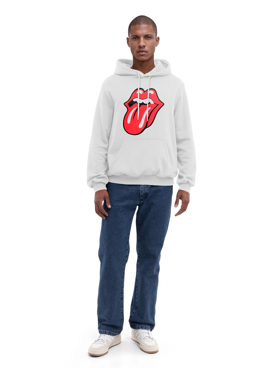 The Rolling Stones Classic Tongue Blk with True Blanks | Mens Regular Hoodie