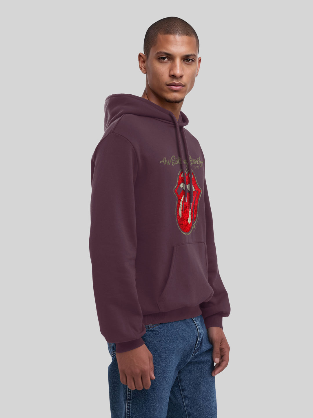 The Rolling Stones Plastered Tongue Washed with True Blanks | Mens Regular Hoodie