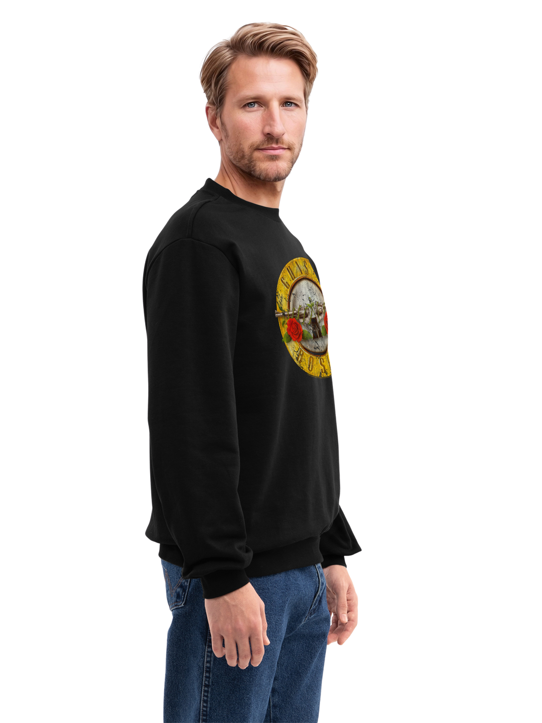 Guns n' Roses Vintage Bullet Logo Mens Regular Sweatshirt