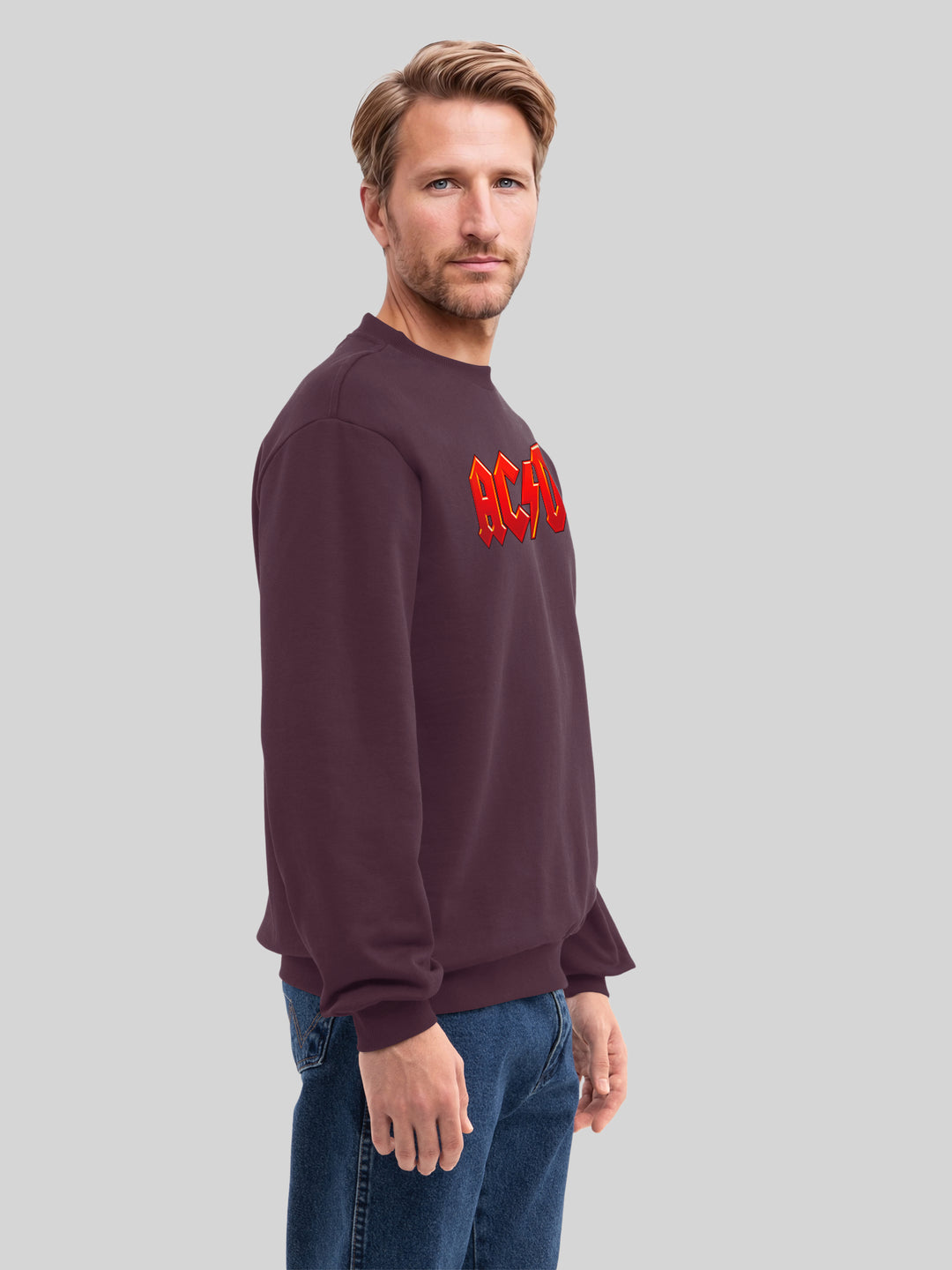 ACDC Dark Red Logo with True Blanks | Mens Regular Sweater