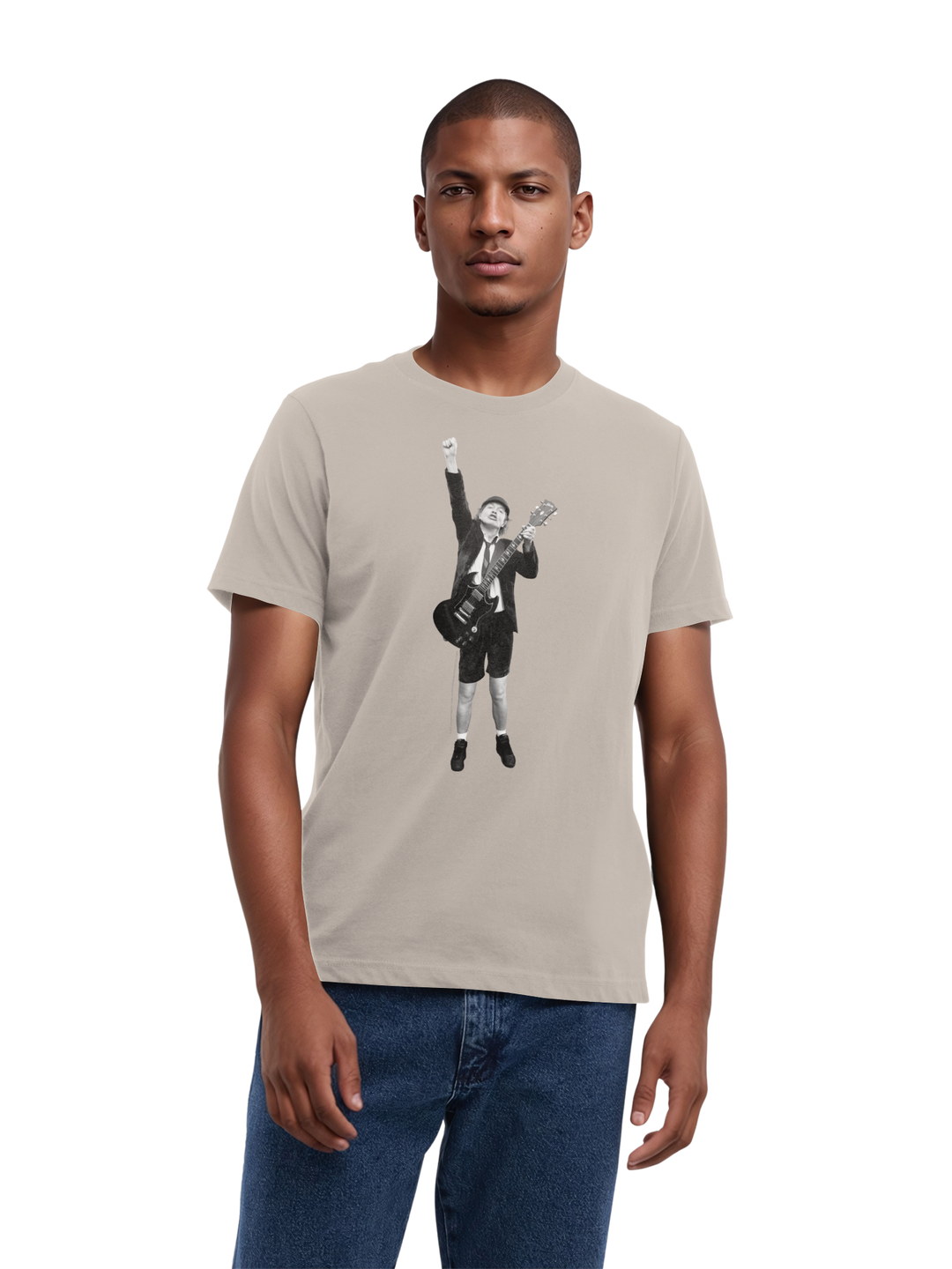 ACDC Angus Young Cut Out with True Blanks | Mens Regular Tee