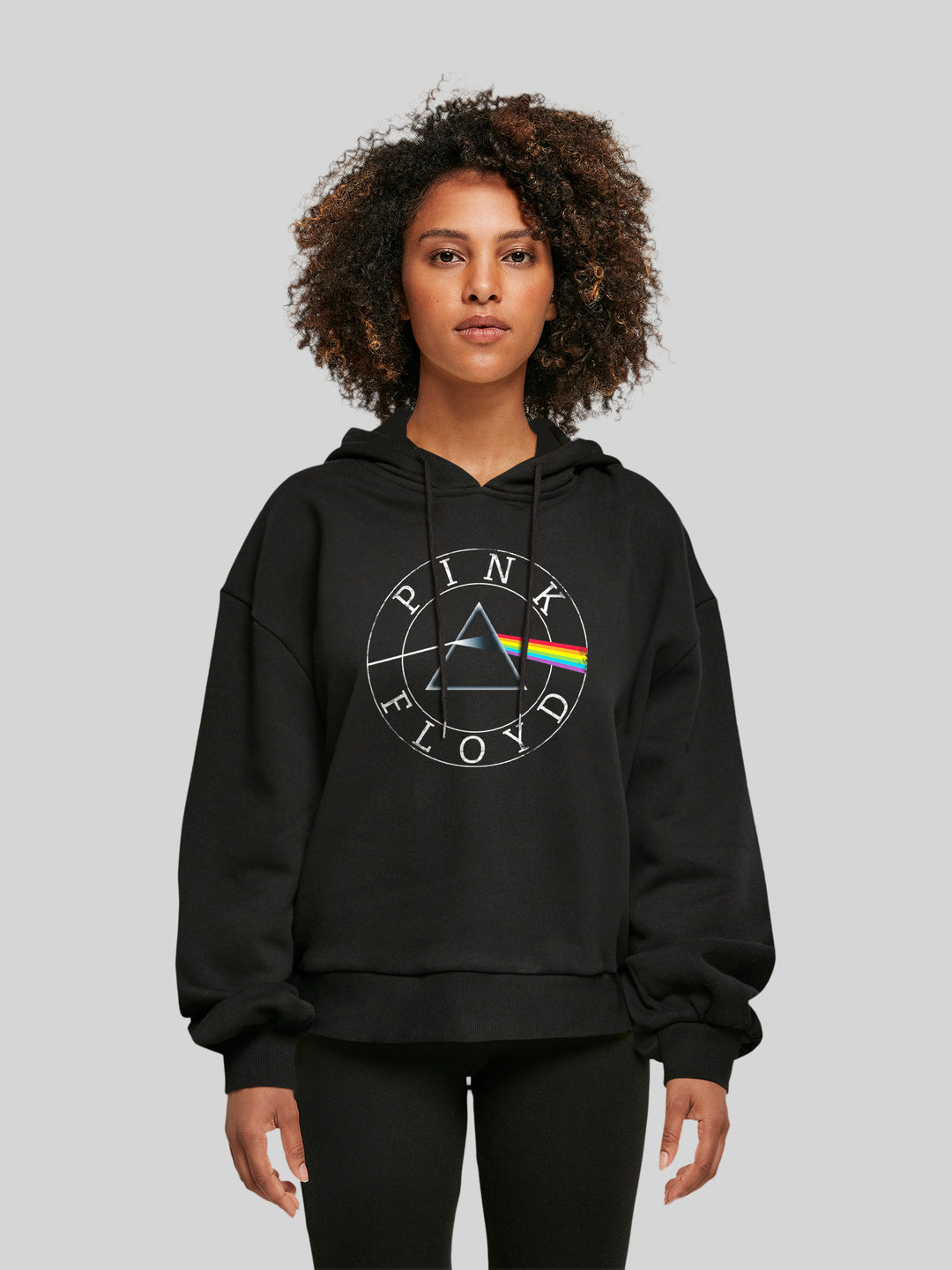 Pink Floyd Prism Circle Logo with Ladies Organic Oversized Hoody