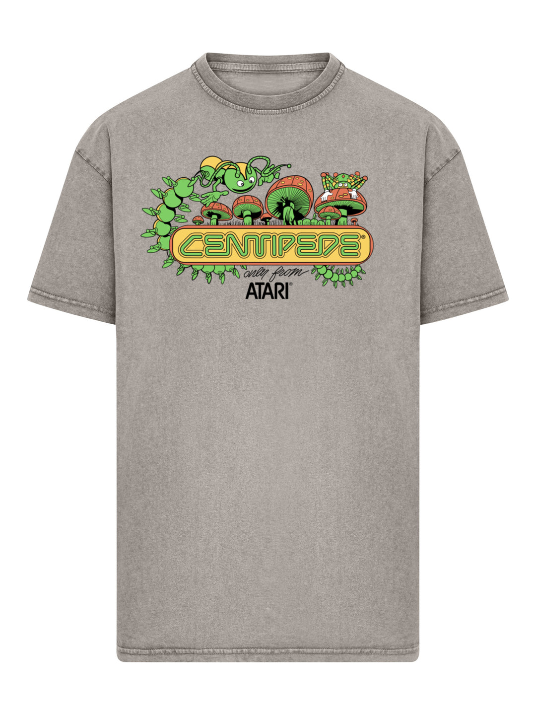 Centipede Atari Retro Gaming Art with Acid Washed Heavy Oversize Tee