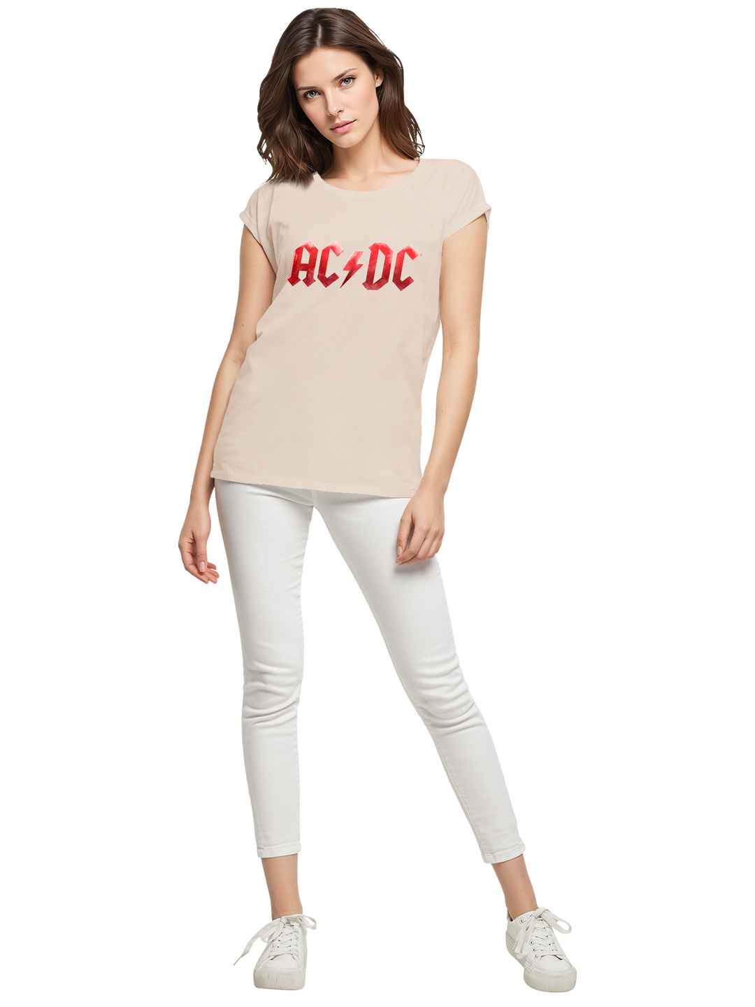 ACDC Red Ice Logo Ladies Extended Shoulder Tee