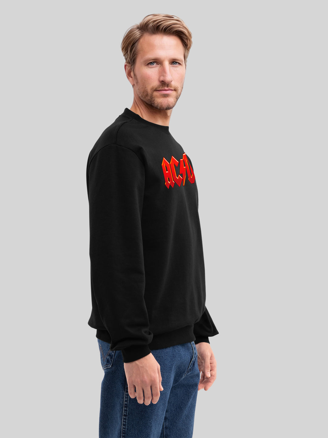 ACDC Dark Red Logo with True Blanks | Mens Regular Sweater