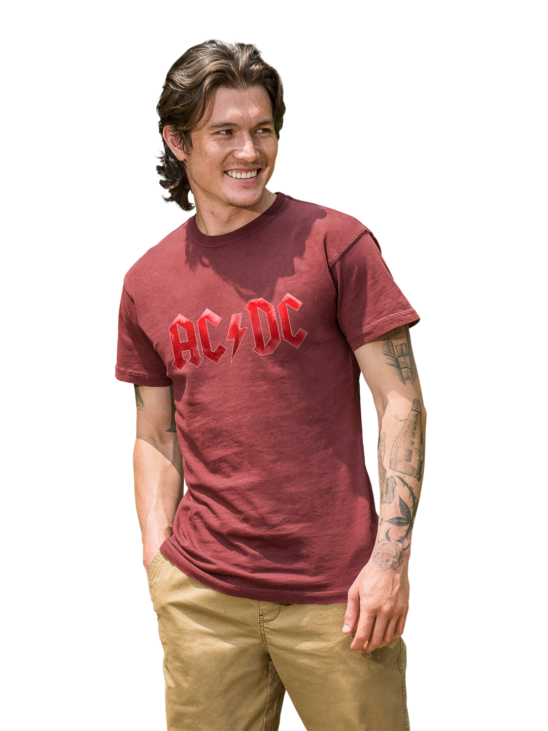 AC/DC Red Ice Logo with Coastal Color Tee