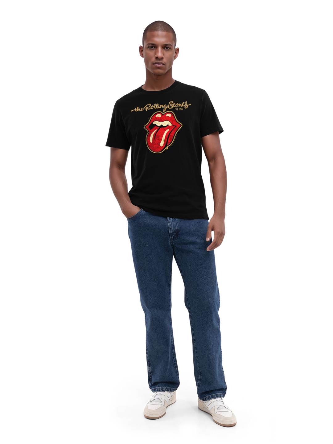 The Rolling Stones - Plastered Tongue Distressed with True Blanks | Mens Regular Tee