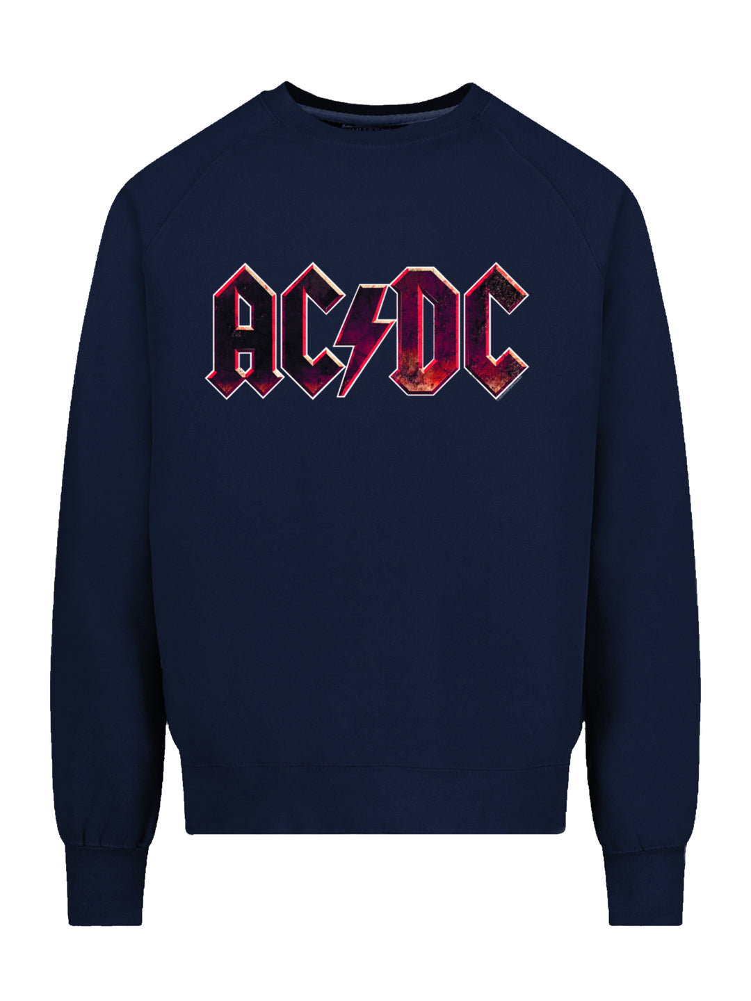 AC/DC Raw Distressed Logo with Vintage Fleece Raglan Crew