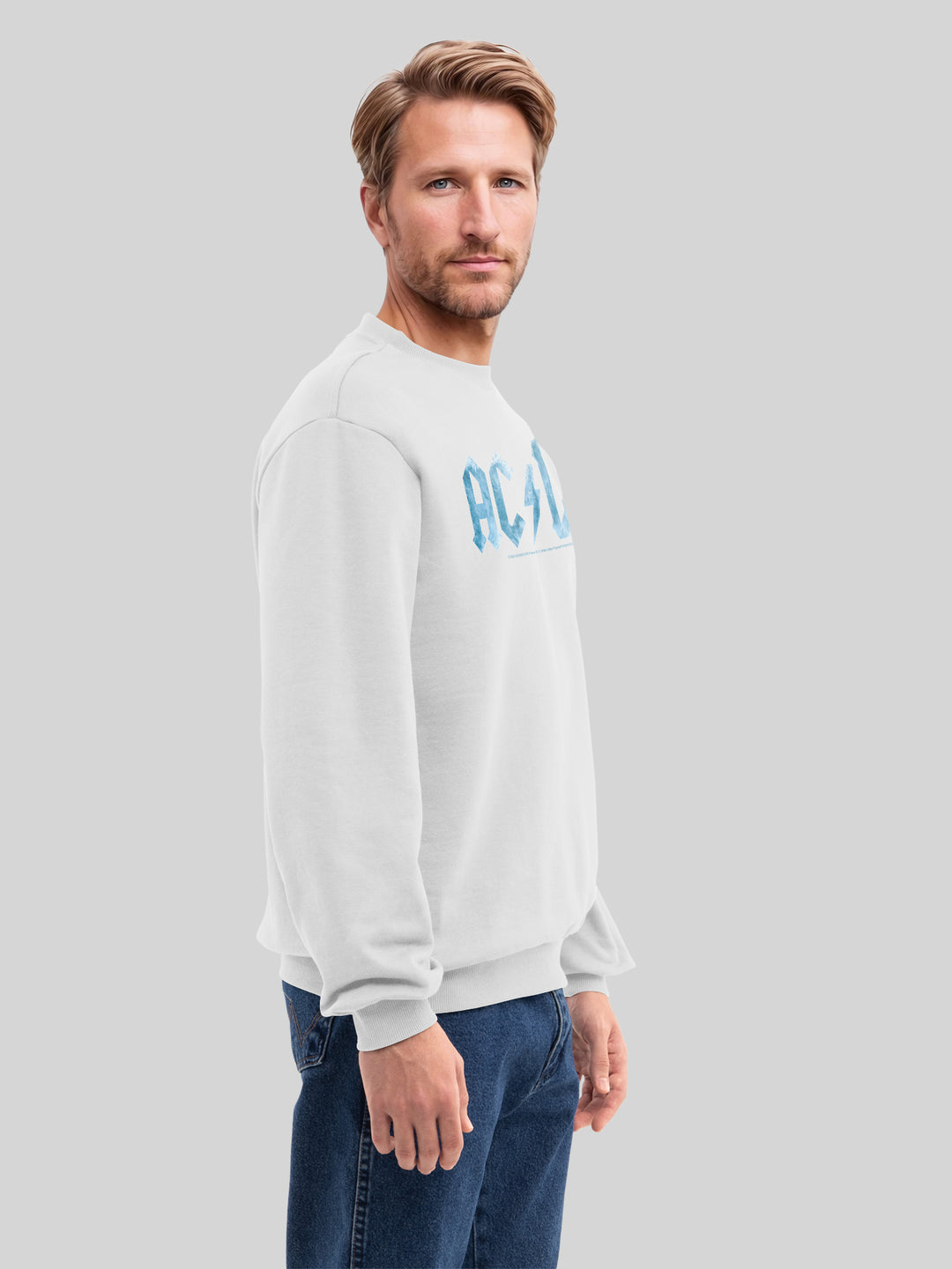 ACDC Blue Ice Logo with True Blanks | Mens Regular Sweater