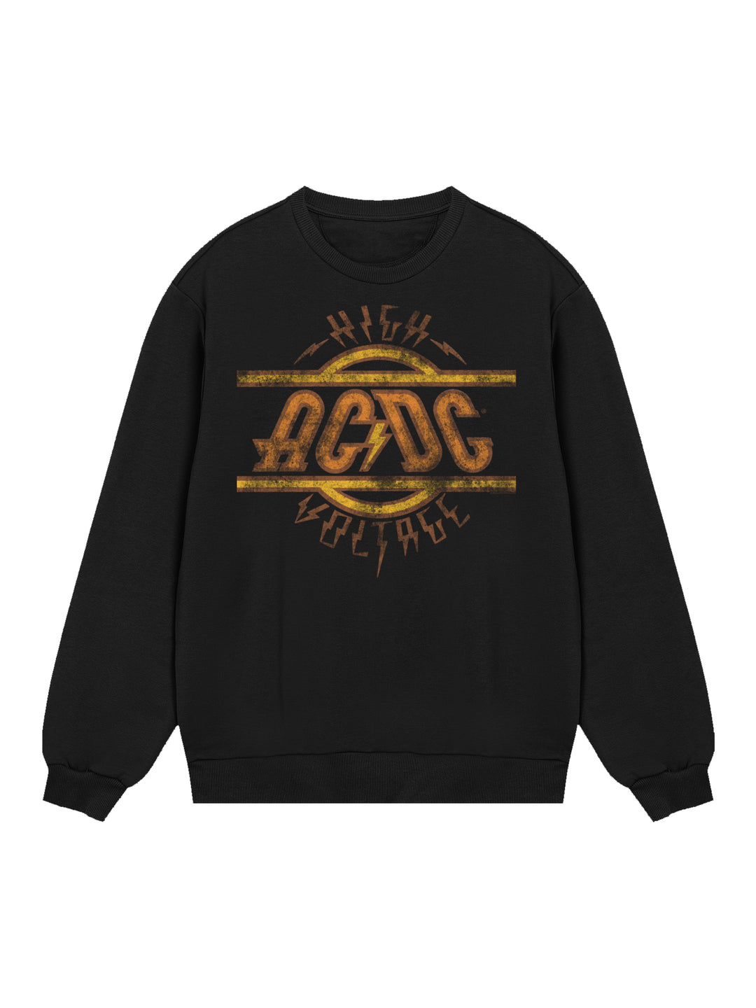 AC/DC High Voltage Logo Distressed Men's Organic Sweatshirt