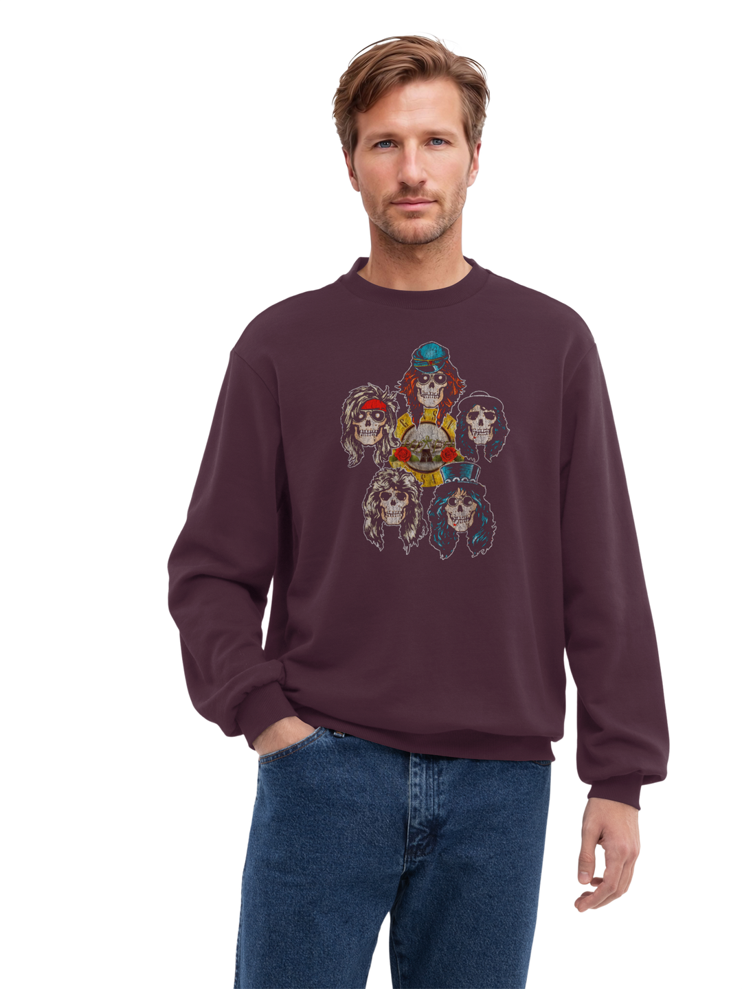 Guns N' Roses Vintage Heads with True Blanks | Mens Regular Sweater