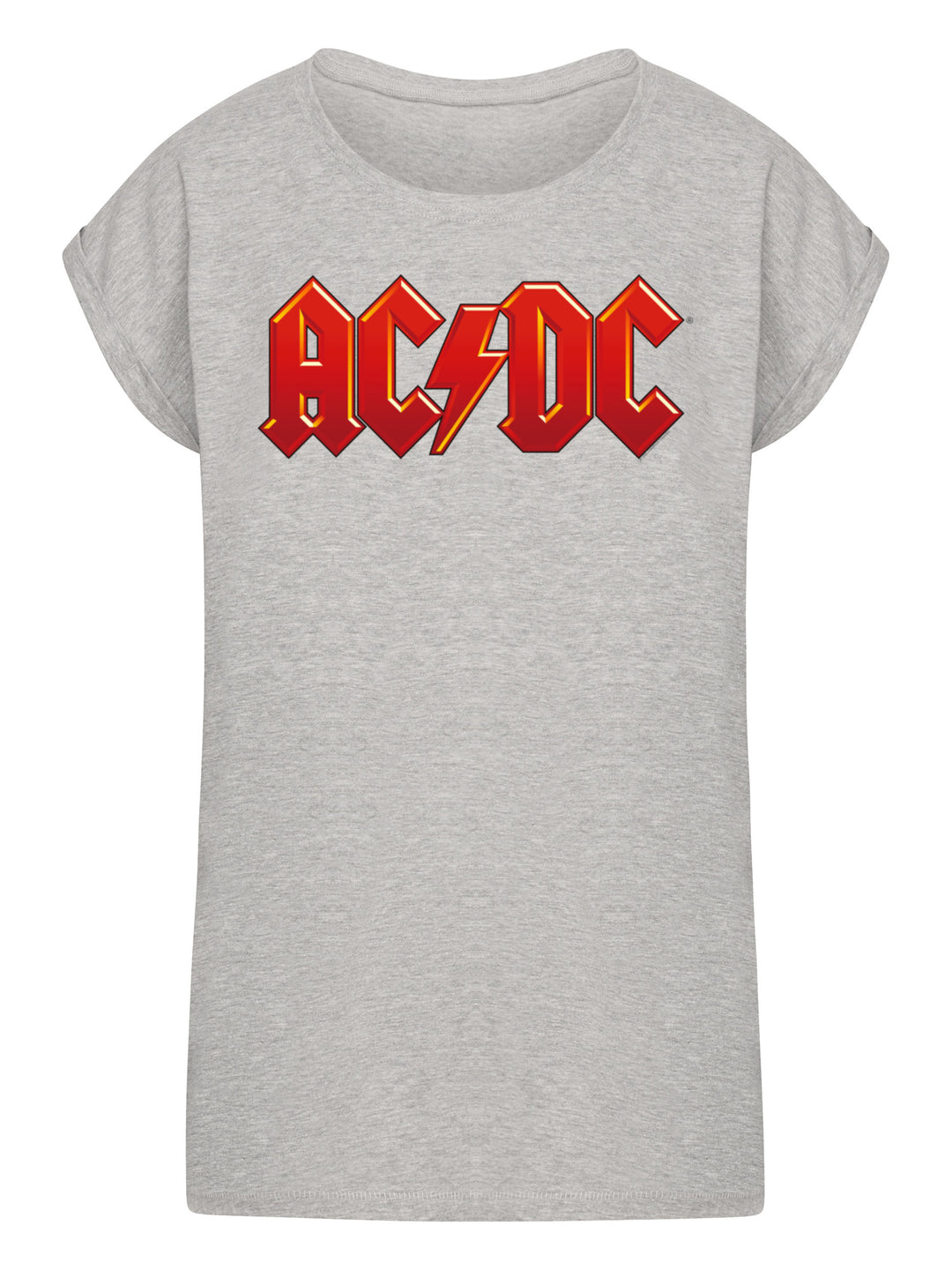ACDC Dark Red Logo Ladies Extended Shoulder Tee