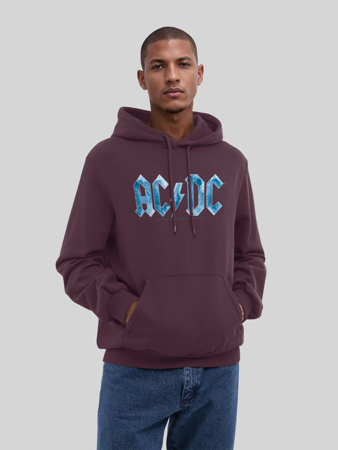 ACDC Blue Ice Logo with True Blanks | Mens Regular Hoodie