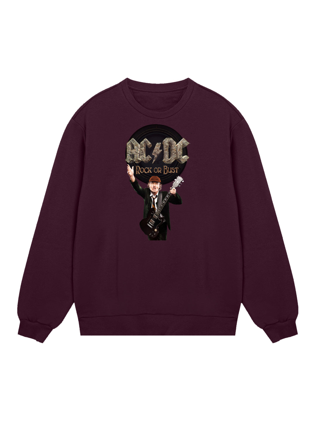 ACDC Rock Or Bust Angus Young with True Blanks | Mens Regular Sweater
