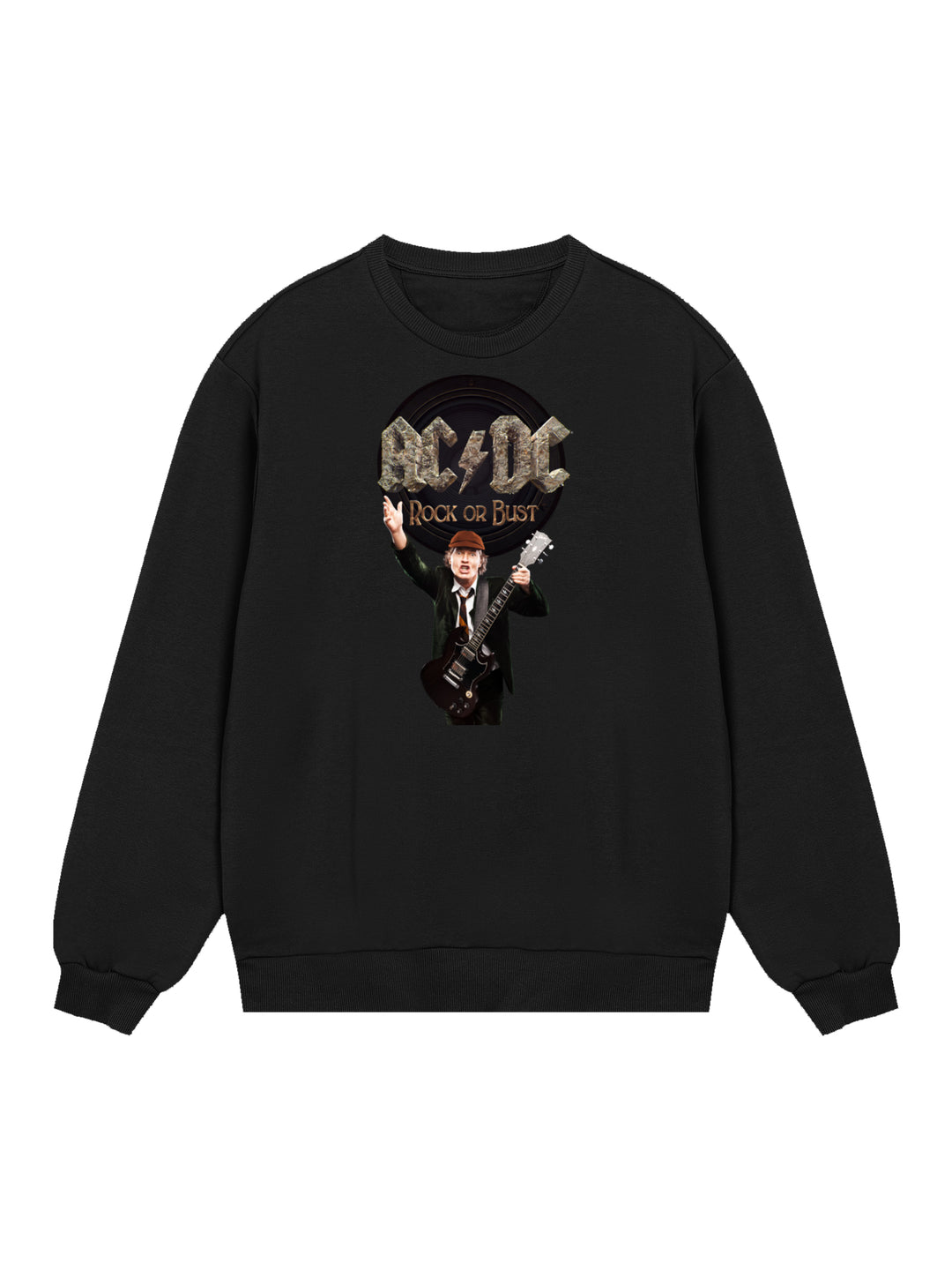 ACDC Rock Or Bust Angus Young with True Blanks | Mens Regular Sweater