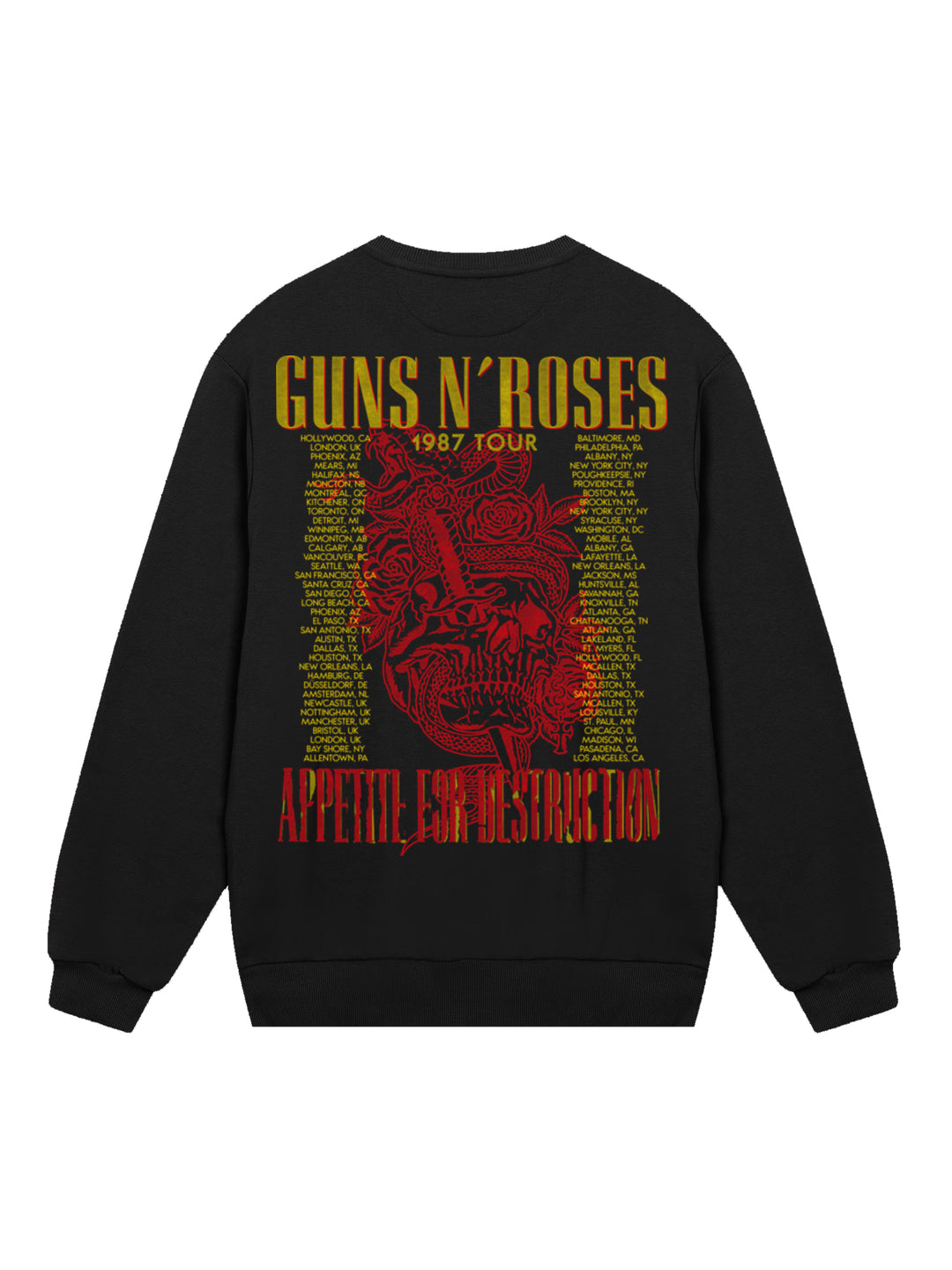 Guns N' Roses 1987 Tour Vintage Concert Poster | Mens Regular Sweater